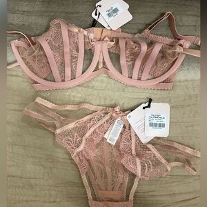 Agent provocateur Rozlyn (Praline color) Bra (34D) and Panty (AP2) set. BNWT